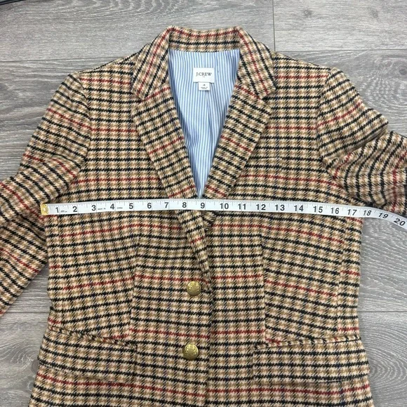 J.Crew Herringbone Wool Blend Schoolboy Blazer Size 4 Classic Tailored Jacket - Picture 11 of 14